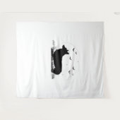 ペンブロークウェルシュコーギードッグ – ハロウィンムーンシルエット タペストリー (正面(横))