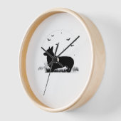 ペンブロークウェルシュコーギードッグ – ハロウィンムーンシルエット 壁時計 (傾斜)