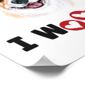 ペンブロークウェルシュコーギードッグI Woof you ポスター (角)