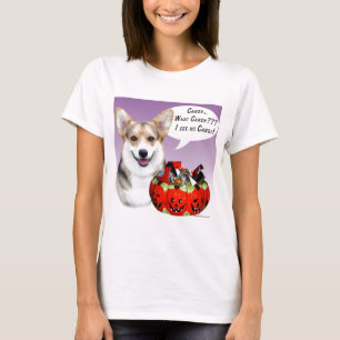 ペンブロークウェルシュコーギーハロウィンキャンディ Tシャツ