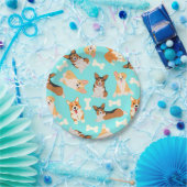 ペンブロークウェルシュコーギーパターン ペーパープレート (パーティー)