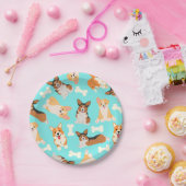 ペンブロークウェルシュコーギーパターン ペーパープレート (パーティー)