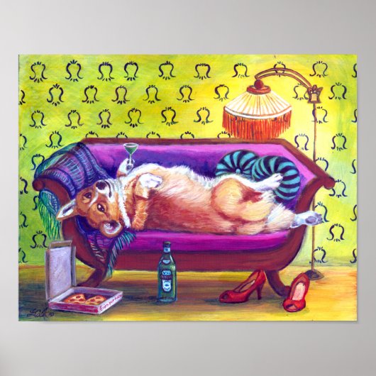 ペンブロークウェルシュコーギープリント ポスター (正面)