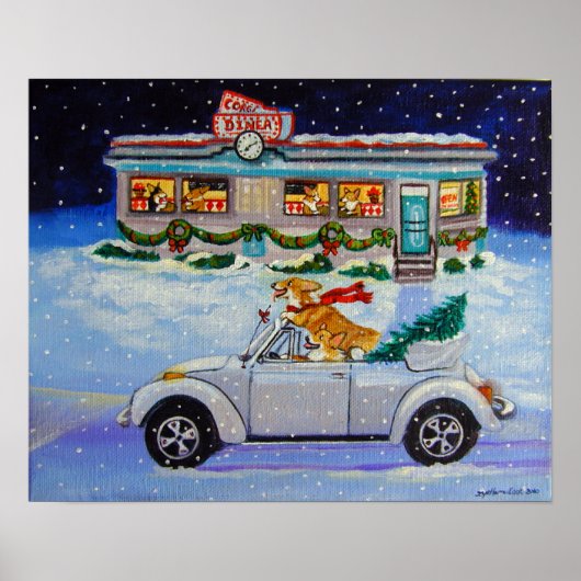 ペンブロークウェルシュコーギープリント ポスター (正面)