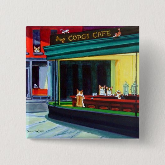 ペンブロークウェルシュコーギーボタン 缶バッジ (正面)