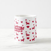 ペンブロークウェルシュコーギーマグ赤いハート コーヒーマグカップ (中央)