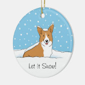 ペンブロークウェルシュコーギーレット雪 – ホリデードッグ セラミックオーナメント (左)