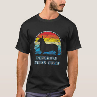 ペンブロークウェルシュコーギーヴィンテージデザインドッグ Tシャツ