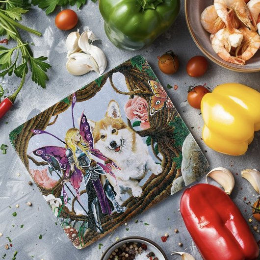 ペンブロークウェルシュコーギー妖精ファンタジー カッティングボード