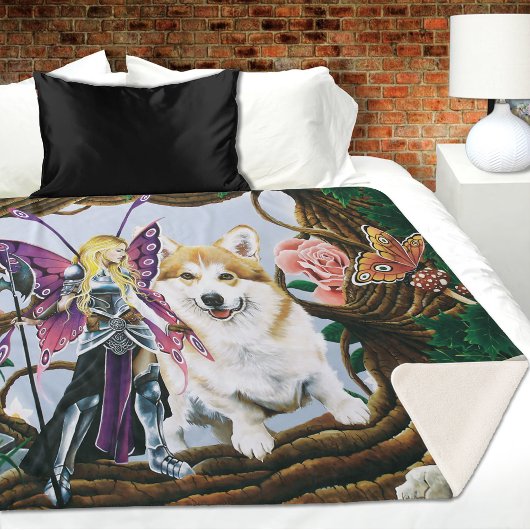 ペンブロークウェルシュコーギー妖精ファンタジー シェルパブランケット