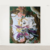 ペンブロークウェルシュコーギー妖精ファンタジー タペストリー (正面)