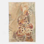 ペンブロークウェルシュコーギー子犬 キッチンタオル (縦)