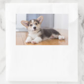 ペンブロークウェルシュコーギー子犬 長方形シール (バッグ)