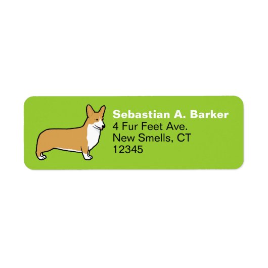 ペンブロークウェルシュコーギー差出人住所ラベル ラベル (正面)