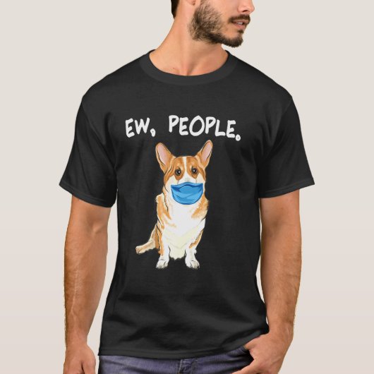 ペンブロークウェルシュコーギー新しい人々は犬を着て顔馬 Tシャツ (正面)