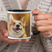 ペンブロークウェルシュコーギー犬の抽象芸術背景 マグカップ