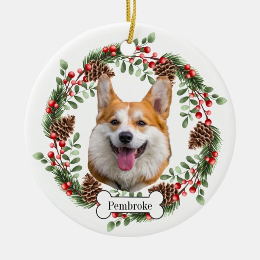 ペンブロークウェルシュコーギー犬 セラミックオーナメント (正面)