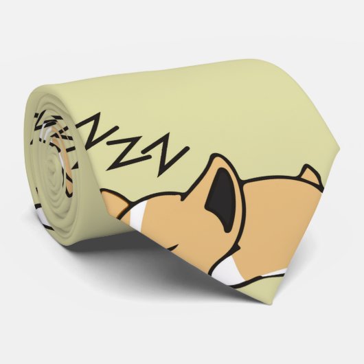 ペンブロークウェルシュコーギー眠っている犬の恋人ZZZ ネクタイ (ロール)
