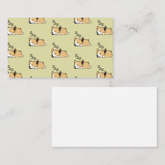 ペンブロークウェルシュコーギー眠っている犬の恋人ZZZ ノートカード (正面/裏面)