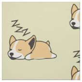 ペンブロークウェルシュコーギー眠っている犬の恋人ZZZ ファブリック (見本)