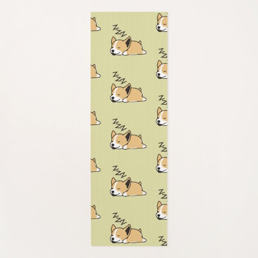 ペンブロークウェルシュコーギー眠っている犬の恋人ZZZ ヨガマット (正面)