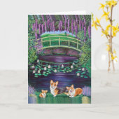 ペンブロークウェルシュコーギー カード (黄色い花)