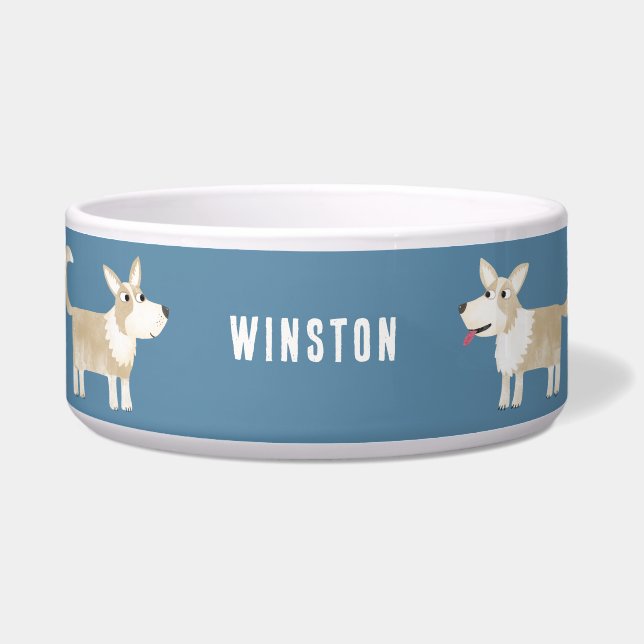 ペンブロークウェルシュコーギー パーソナライズされた ボウル (正面)