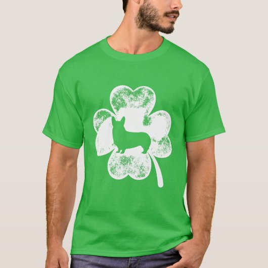 ペンブロークウェルシュコーギーSt patricks day犬の恋人の男性 Tシャツ (正面)