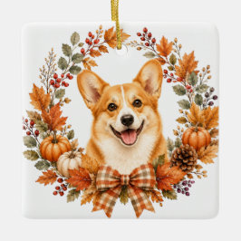 ペンブロークコーギー オータム セラミックオーナメント