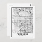 ペンブロークパインズの地図 ポストカード (正面/裏面)
