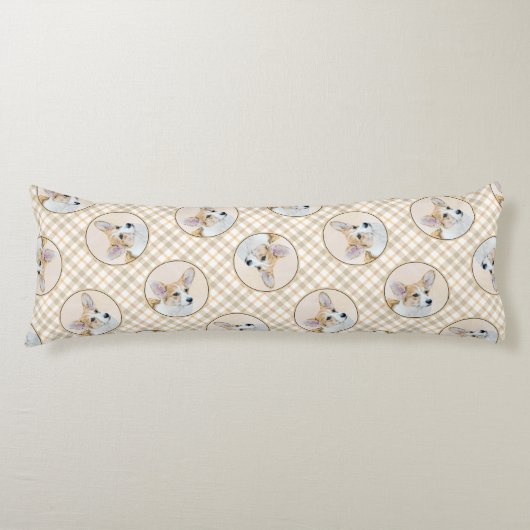 ペンブローク絵を描ウェルシュコーギーズ赤オリジナルドッグアート ボディピロー (正面)