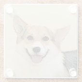 ペンブローク絵画ウェルシュコーギーズ – オリジナルドッグアート ガラスコースター (裏面)