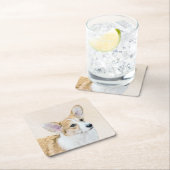 ペンブローク絵画ウェルシュコーギーズ – オリジナルドッグアート スクエアペーパーコースター (インサイチュ)