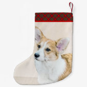ペンブローク絵画ウェルシュコーギーズ – オリジナルドッグアート スモールクリスマスストッキング (裏面)