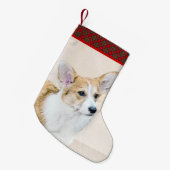 ペンブローク絵画ウェルシュコーギーズ – オリジナルドッグアート スモールクリスマスストッキング (正面 (吊り時))