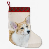 ペンブローク絵画ウェルシュコーギーズ – オリジナルドッグアート スモールクリスマスストッキング (正面)