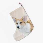 ペンブローク絵画ウェルシュコーギーズ – オリジナルドッグアート スモールクリスマスストッキング (裏面 (吊り時))