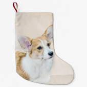 ペンブローク絵画ウェルシュコーギーズ – オリジナルドッグアート スモールクリスマスストッキング (正面)