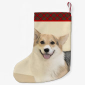 ペンブローク絵画ウェルシュコーギーズ – オリジナルドッグアート スモールクリスマスストッキング (裏面)