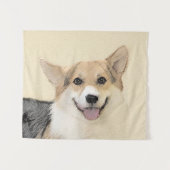 ペンブローク絵画ウェルシュコーギーズ – オリジナルドッグアート タペストリー (正面(横))