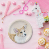 ペンブローク絵画ウェルシュコーギーズ – オリジナルドッグアート ペーパープレート (パーティー)