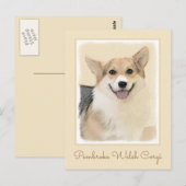 ペンブローク絵画ウェルシュコーギーズ – オリジナルドッグアート ポストカード (正面/裏面)