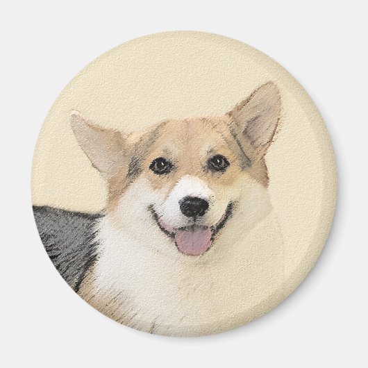 ペンブローク絵画ウェルシュコーギーズ – オリジナルドッグアート マグネット (正面)