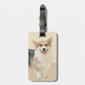 ペンブローク絵画ウェルシュコーギーズ – オリジナルドッグアート ラゲッジタグ (裏面縦)