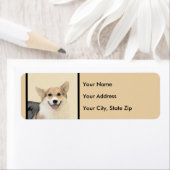 ペンブローク絵画ウェルシュコーギーズ – オリジナルドッグアート ラベル (インサイチュ)