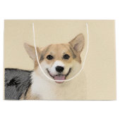 ペンブローク絵画ウェルシュコーギーズ – オリジナルドッグアート ラージペーパーバッグ (正面)