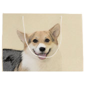 ペンブローク絵画ウェルシュコーギーズ – オリジナルドッグアート ラージペーパーバッグ (裏面)