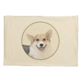 ペンブローク絵画ウェルシュコーギーズ – オリジナルドッグアート 枕カバー (裏面)