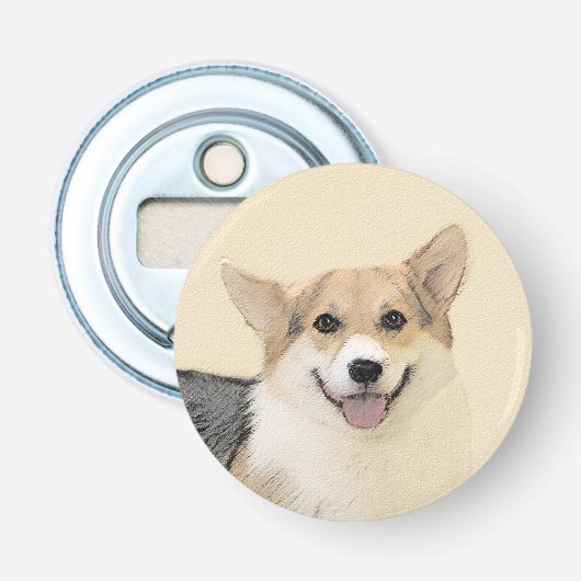 ペンブローク絵画ウェルシュコーギーズ – オリジナルドッグアート 栓抜き (正面)