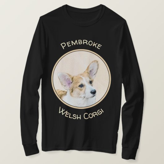 ペンブローク絵画ウェルシュコーギーズ – オリジナルドッグアート Tシャツ (デザイン正面)